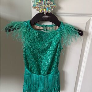 Weissman Teal Sequin and Fringe Kids Costume